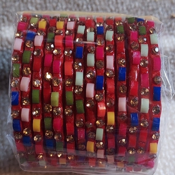 Colorful Rhinestone Bangle Set - Picture 3 of 5
